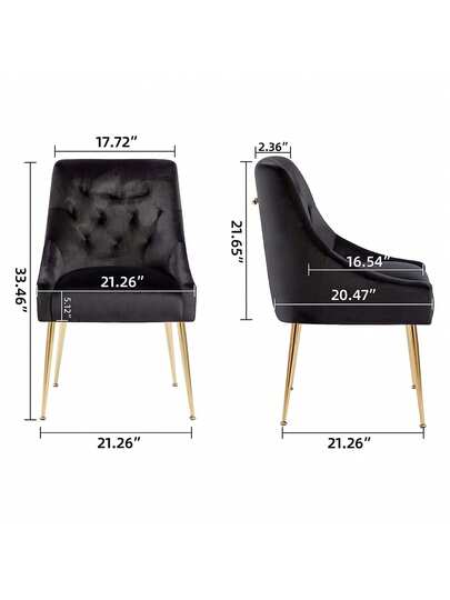LONXIU Dining Stoel Set Of Thick Fluwelen Fabric Padded Seat, Metal Legs, Kitchen Moderne Room, Living Bedroom view 2
