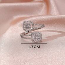 1pc Women's Fashion Versatile Adjustable Cubic Zirconia Ring