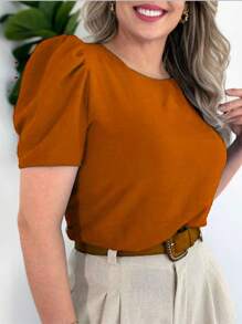 WOMEN'S BLOUSE SHORT SLEEVE PRINCESS PUFANTE DUNA - Naranja Quemada - Ver 1