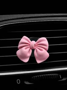 蝴蝶结装饰汽车出风口扩散器（包括 2 个固体桂花香薰垫） - 粉色 - 查看 2