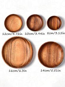 1pc Wooden Tray Household Fruit Snack Tray Western Round Wooden Tray,Kitchen,Christmas Gift