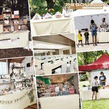 1 件矩形开口桌布，防污长方形桌布，可洗三面桌布，适用于自助餐、派对、生日、婚礼家庭 - 米色 - 查看 7