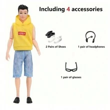 11,5 Trong Quần áo và Phụ kiện Búp bê, Trang phục Búp bê cho Búp bê 12 inch, Bao gồm 3 Áo thường ngày 3 Quần, 2 Đôi Giày, 1 Kính, 1 Tai nghe - Phụ kiện búp bê 11,5 inch - Xem 2