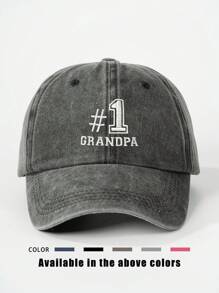 1 件刺绣“1 GRANDPA”水洗棒球帽，可调节户外防晒休闲帽，适合春季、秋季、旅行、海滩、Y2K 风格年轻人 - 刺繡 - 查看 10