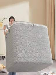 1 Stück graue Reißverschluss-Aufbewahrungstasche mit großer Kapazität, aufgewertete Kleidungsaufbewahrungstasche, Spielzeugaufbewahrungstasche, Umzugstasche, klassische Mehrzweck-Aufbewahrungstasche, Fischgrätmuster-Aufbewahrungstasche, Zweiwege-Metallreißverschluss, stabiler Griff, weiches Gewebe, präziser Reißverschluss, geeignet für Haushaltsaufbewahrung, Kleidersortierung, saisonale Bettwäscheaufbewahrung, Spielzeugsortierung, Raumdekor, Heimdekoration, Schlafzimmerdekoration, Kleider, Hosen, Schuhe, Jeans, Stiefel, Rock