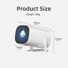 HUASHIJIE 4K 超高清 5G 家庭视频投影仪，多功能沉浸式家庭影院支持 Android 和 IOS 的 WiFi 连接，直接投影到墙上，兼容高清和 USB，自动梯形校正，内置 Android 系统和扬声器，非常适合家庭、户外、圣诞节和情人节礼物 - 查看 5