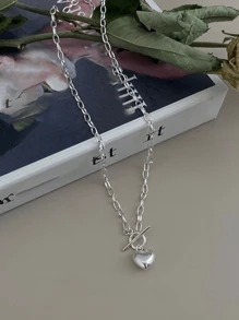 1pc Heart Shaped Hollow Pendant, Sweet & Cute Jewelry For Ladies, Suitable For Party, Ball, Banquet, Vacation Valentines,Mom,Mother,Mother's Day,Gift