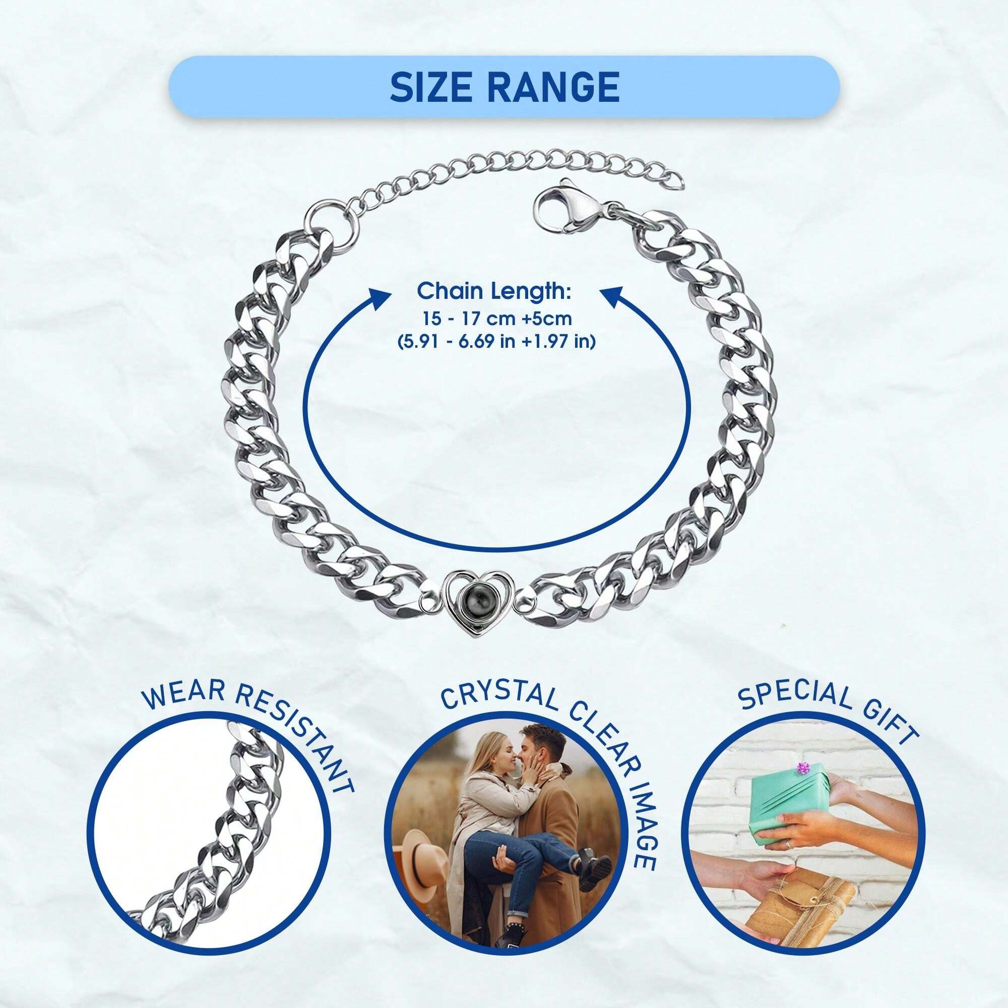 1pc Personalized Photo Bracelet, Custom Bracelets, Personalized With