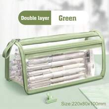1 Piece 1/2/4/6 Layers Transparent Large Capacity Pencil Case Bag Pen Pouch PVC Waterproof Organizer Storage Cosmetic Bag For Students Go To School Supplies Stationery, Back To School, School Supplies, Pencil Pouch, School Bag