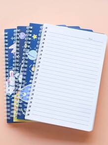 4pcs A5 Coil Bound Notebooks, 60 Sheets Each, Minimalist Design, Suitable For Students And Daily Notes