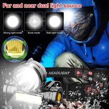 2 PCS Head Torch USB Rechargeable Super Bright LED COB Headlamp Flashlight UK - White Light - View 10