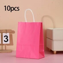 10 个白色牛皮纸购物袋，时尚包装解决方案，礼品包装，可重复使用购物袋，派对装饰，工艺项目袋 - 适用于小型企业，烘焙礼品，纪念品和婚礼装饰，圣诞节 - 10件白色手提牛皮紙袋 - 查看 18