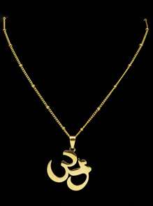 2025 莲花玛拉瑜伽脉轮不锈钢链条项链女款金色佛像项链