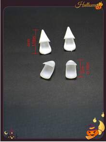 6 piezas/set Dientes falsos de vampiro para disfraz de Halloween, accesorio para fiesta - Multicolor - Ver 2
