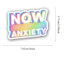 1PC Now That's What I Call Anxiety Sarcastic Sticker | Mental Health Vinyl Sticker | Waterproof Vinyl Sticker For Water Bottles And Laptops | Funny And Sarcastic Sticker For Mental Health Awareness | Durable And Weatherproof Anxiety Sticker - Multicolor - View 2