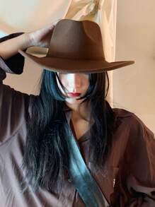 1 pezzo Cappello piatto alla moda retrò elegante carino casual da festa bohémien di colore solido per le donne, cappello in feltro di lana per autunno e inverno, adatto per uscite, feste e look da strada