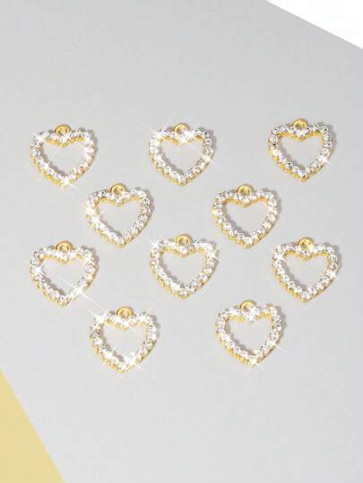 10pcs Heart Shaped DIY Jewelry Pendant Valentines