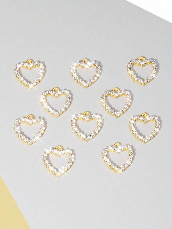 10pcs Heart Shaped DIY Jewelry Pendant Valentines