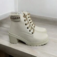 Bota de moda mujer - Beis - Ver 1