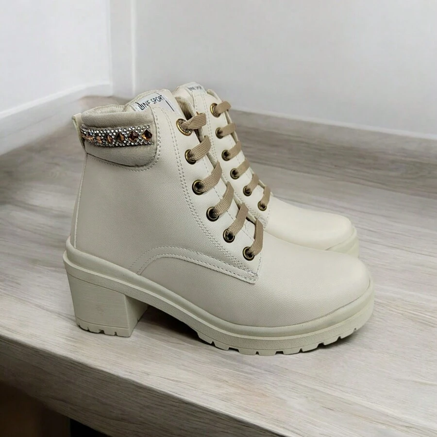 Bota de moda mujer - Beis - Ver 1