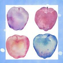 1pc Colorful Apple Painting Temporary Tattoo, Waterproof And Long Lasting, For Arms And Chest - Red - View 6