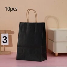 10 个白色牛皮纸购物袋，时尚包装解决方案，礼品包装，可重复使用购物袋，派对装饰，工艺项目袋 - 适用于小型企业，烘焙礼品，纪念品和婚礼装饰，圣诞节 - 10件白色手提牛皮紙袋 - 查看 12