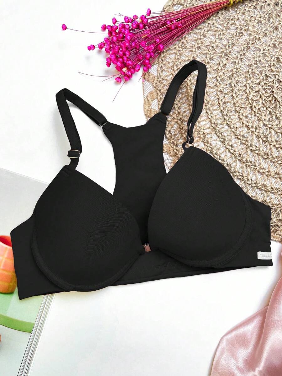 DOUBLE MICROFIBER SWIMMING BRA - 黑色 - 查看 1