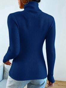 Women's Knitted Blouse High Neck Cacharrel Wool Basic Fashion Suoer Eshipping!! - 海洋 - 查看 2