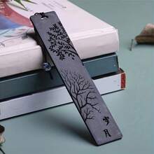 1pc Hand-Carved Mahogany Bookmark For Students And Book Lovers - Retro Design And Nostalgic Feel - Perfect School Stationery Accessory Back To School - Multicolor - View 3