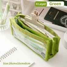 1 Piece 1/2/4/6 Layers Transparent Large Capacity Pencil Case Bag Pen Pouch PVC Waterproof Organizer Storage Cosmetic Bag For Students Go To School Supplies Stationery, Back To School, School Supplies, Pencil Pouch, School Bag