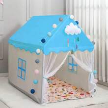 Tienda Campaña Infantil Carpa Plegable Para Niños,Portable Casitas Grandes Infantiles Interior,Casa de Campaña para Niñas Y Niños, Regalo Especial & Castillo de princesas - Azul - Ver 3