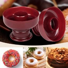 1入組糖霜甜甜圈印刷餅幹模具,蛋糕烘焙小工具 - 紅色 - 查看 5