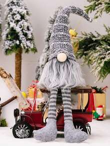 1 Pièce, Décorations De Noël, Décorations De Poupée Naine Sans Visage En Peluche Tricotée, Ornements De Vitrine De Fête De Noël À La Maison, Décoration De Centre Commercial