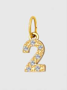 Diamday 1 件钻石字母吊坠 女士 DIY 项链手链珠宝制作周年纪念礼物 - 金色 - 查看 49