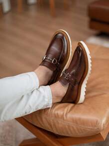 Men's Shoes + Belt And Wallet Dublin Oxford Tratorado Social Modern Casual Loafers - 白蘭地 - 查看 3