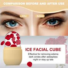 1pc Striped Facial Ice Pack - Creamy Yellow - View 4