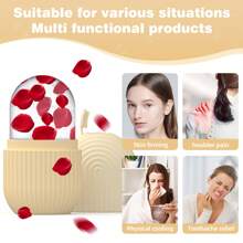 1pc Striped Facial Ice Pack - Creamy Yellow - View 3