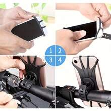 1pc Multifunctional Silicone Bike/Motorcycle Phone Holder, Rotatable For Bicycle, Moped, Motorbike Navigation - Black - View 10