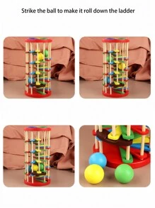 1 件儿童木制敲击玩具，早教益智玩具，锻炼儿童颜色识别和手眼协调能力，玩具锤，拼图，玩具 - 多色 - 查看 8