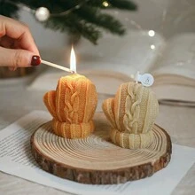 1 Peça de Molde de Silicone de Luva de Natal, Vela de Suéter, Decoração de Vela de Natal Feita à Mão, Decoração de Atmosfera de Feriado, Molde de Gesso, Resina, Cimento, Adequado para Presente de Natal, Festa, Aniversário, Casamento