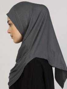 2pcs Women Solid Color Instant Hijab Set, Prayer Casual Pleated Headscarf Combination, Multi-Color Options, Practical Headscarf, Tudong, Instant Long Khimar Hijab, Suitable For Daily Wear All Seasons