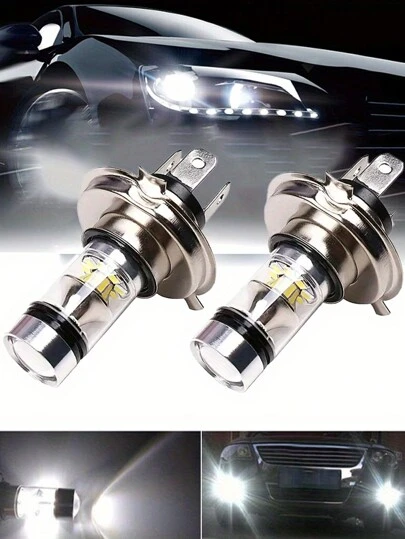 2st Universal bil LED-dimljus H1 H3 H4 H7 H11 9005 9006 Plug And Play 3030 Chip 6000K vit dimljuslampa