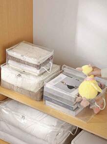 1 Pieza Bolsa de almacenamiento Bolsa de almacenamiento de edredón Bolsa de almacenamiento doméstica de gran capacidad transparente a prueba de polvo y humedad Bolsa de almacenamiento portátil para organizador de armario para dormitorio para regreso a la escuela Caja de almacenamiento Contenedores de almacenamiento Organizador Cubos de almacenamiento Dormitorio Hogar Para mantas Ropa de cama Edredón Almohada Juguetes Bolsa para la escuela Accesorios escolares Artículos escolares