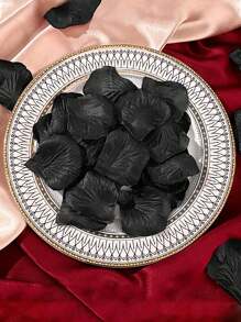 2000 Pcs- Rayon Rose Petal Decoration Rose Petal Black For Wedding Party Halloween Decoration, Gift Box Filler , Rose Ya Romantic, Rose Petal Proposal, Black,Wedding Decor,Home Decor ,Room Decor Party Favors Bride Gifts Birthday Graduation Birthday Decorations Party Decorations Bachelorette
