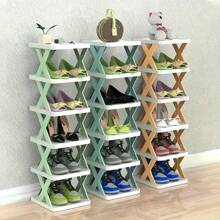 4 层/5 层/6 层折叠鞋架 - 节省空间、可堆叠、可拆卸、易于组装、耐用的塑料储物架，适用于入口、走廊、卧室、客厅、家庭、宿舍 - 非常适合整理鞋子、靴子、高跟鞋、运动鞋等 - 彩色 - 查看 2