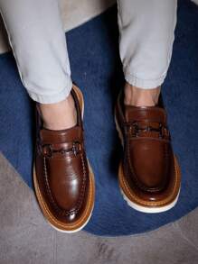 Men's Shoes + Belt And Wallet Dublin Oxford Tratorado Social Modern Casual Loafers - 白蘭地 - 查看 2