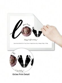 1pc 40x30cm Aangepaste decoratie muur kunst pasgeboren baby portret foto gepersonaliseerde vezel canvas print, rechthoekige frameloze muur decor voor slaapkamer, woonkamer, huis