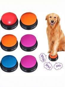 Domowe nagrywanie głosu dla zwierząt domowych Zagraj w zabawki Losowe kolory Czerwona pomarańczowa róża Czerwone niebieskie przyciski do szkolenia zwierząt domowych Zabawa, komunikacja Szkolenie z brzęczykiem dla zwierząt, nauka Biuro w domu Prezent