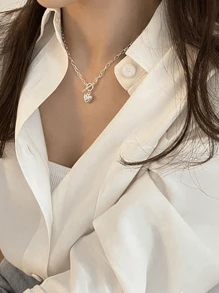1pc Heart Shaped Hollow Pendant, Sweet & Cute Jewelry For Ladies, Suitable For Party, Ball, Banquet, Vacation Valentines,Mom,Mother,Mother's Day,Gift