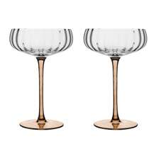 2 Wolff Classic Coupe Glass Bowls With Amber Stem 280ml - 白色 - 查看 3